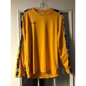 Saeta Shirt Mens Large Soccer Jersey Yellow‎ Padded Long Sleeve